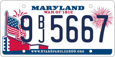 MD license plate 9BJ5667
