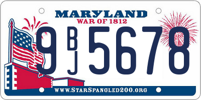 MD license plate 9BJ5678