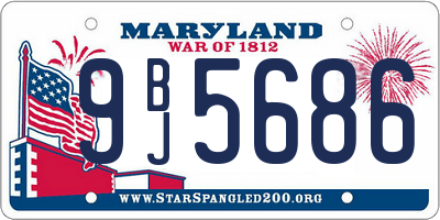 MD license plate 9BJ5686