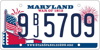 MD license plate 9BJ5709