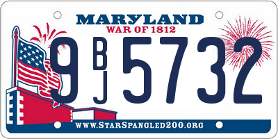 MD license plate 9BJ5732