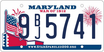 MD license plate 9BJ5741