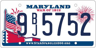 MD license plate 9BJ5752