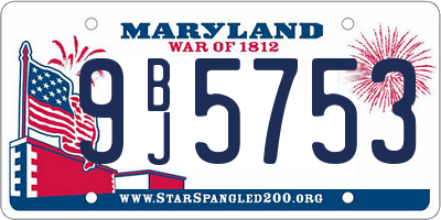 MD license plate 9BJ5753