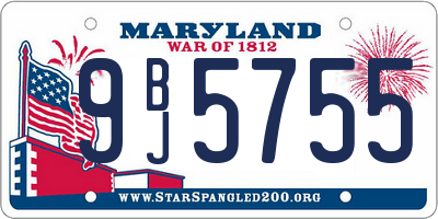MD license plate 9BJ5755