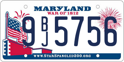 MD license plate 9BJ5756