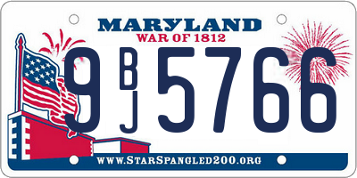 MD license plate 9BJ5766