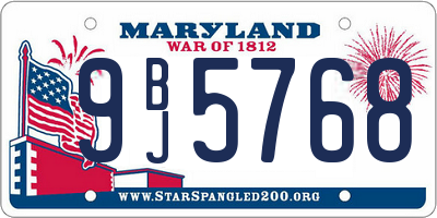MD license plate 9BJ5768