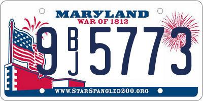 MD license plate 9BJ5773