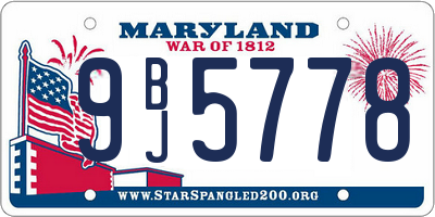 MD license plate 9BJ5778