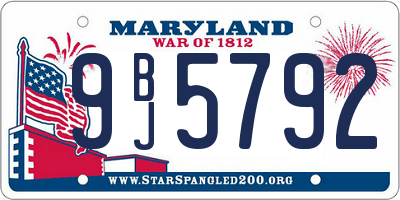 MD license plate 9BJ5792