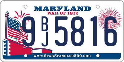 MD license plate 9BJ5816