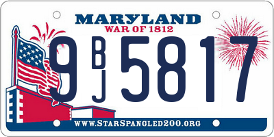 MD license plate 9BJ5817