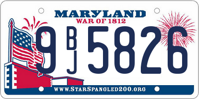 MD license plate 9BJ5826