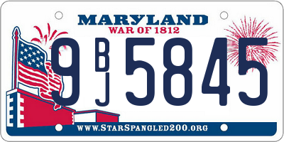 MD license plate 9BJ5845