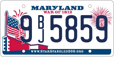MD license plate 9BJ5859