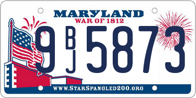 MD license plate 9BJ5873