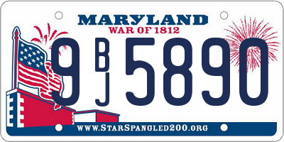MD license plate 9BJ5890