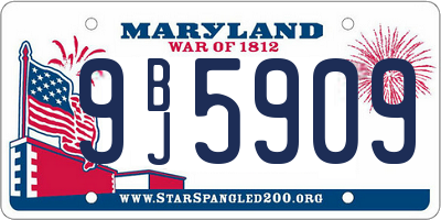 MD license plate 9BJ5909