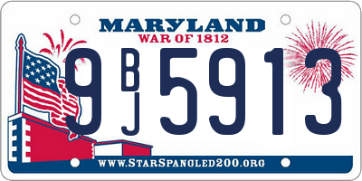 MD license plate 9BJ5913