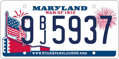 MD license plate 9BJ5937