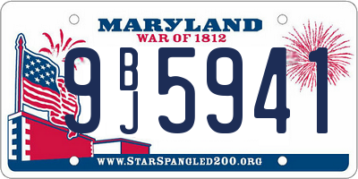 MD license plate 9BJ5941