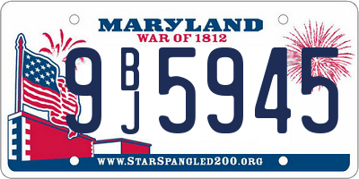 MD license plate 9BJ5945