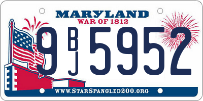 MD license plate 9BJ5952