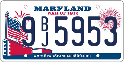MD license plate 9BJ5953