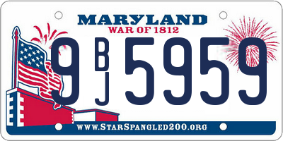 MD license plate 9BJ5959