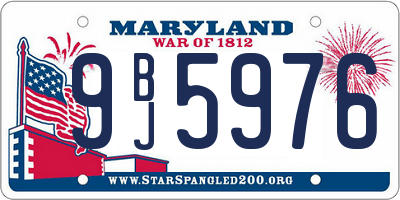 MD license plate 9BJ5976