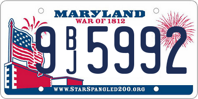 MD license plate 9BJ5992