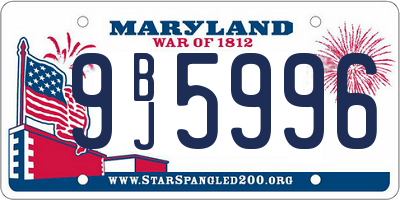 MD license plate 9BJ5996