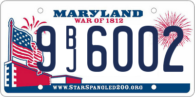 MD license plate 9BJ6002