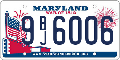 MD license plate 9BJ6006