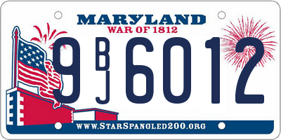 MD license plate 9BJ6012