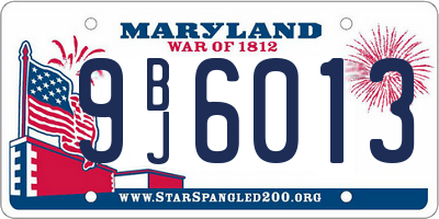 MD license plate 9BJ6013