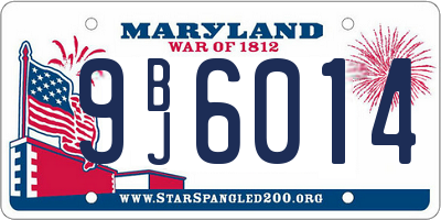 MD license plate 9BJ6014