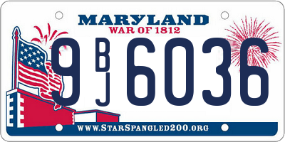 MD license plate 9BJ6036