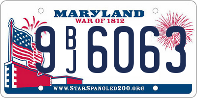 MD license plate 9BJ6063
