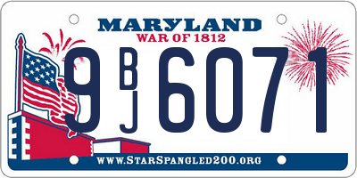 MD license plate 9BJ6071