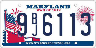 MD license plate 9BJ6113