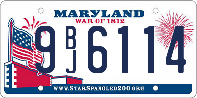 MD license plate 9BJ6114