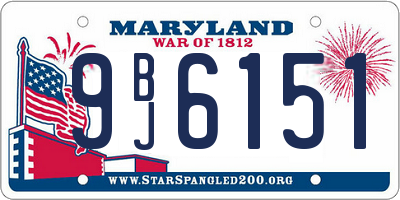 MD license plate 9BJ6151
