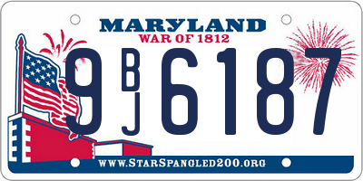 MD license plate 9BJ6187