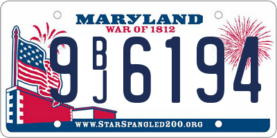 MD license plate 9BJ6194