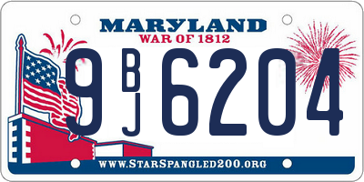 MD license plate 9BJ6204