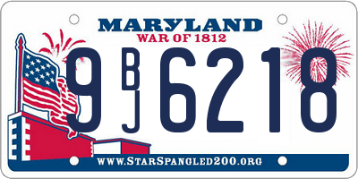 MD license plate 9BJ6218