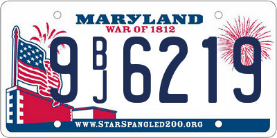 MD license plate 9BJ6219