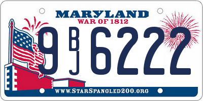 MD license plate 9BJ6222